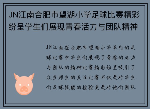 JN江南合肥市望湖小学足球比赛精彩纷呈学生们展现青春活力与团队精神